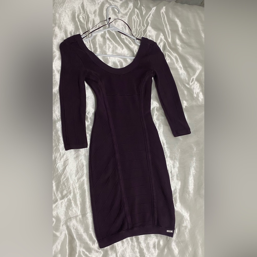 Guess Purple Long sleeve Sweater Dress